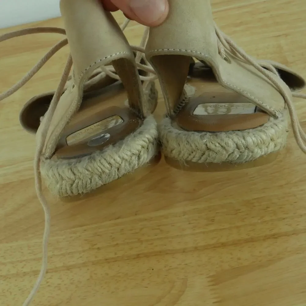 Kanna EU 41 US 10 Espadrilles Ankle Tie Sandals Preppy Coastal Resort Vacation